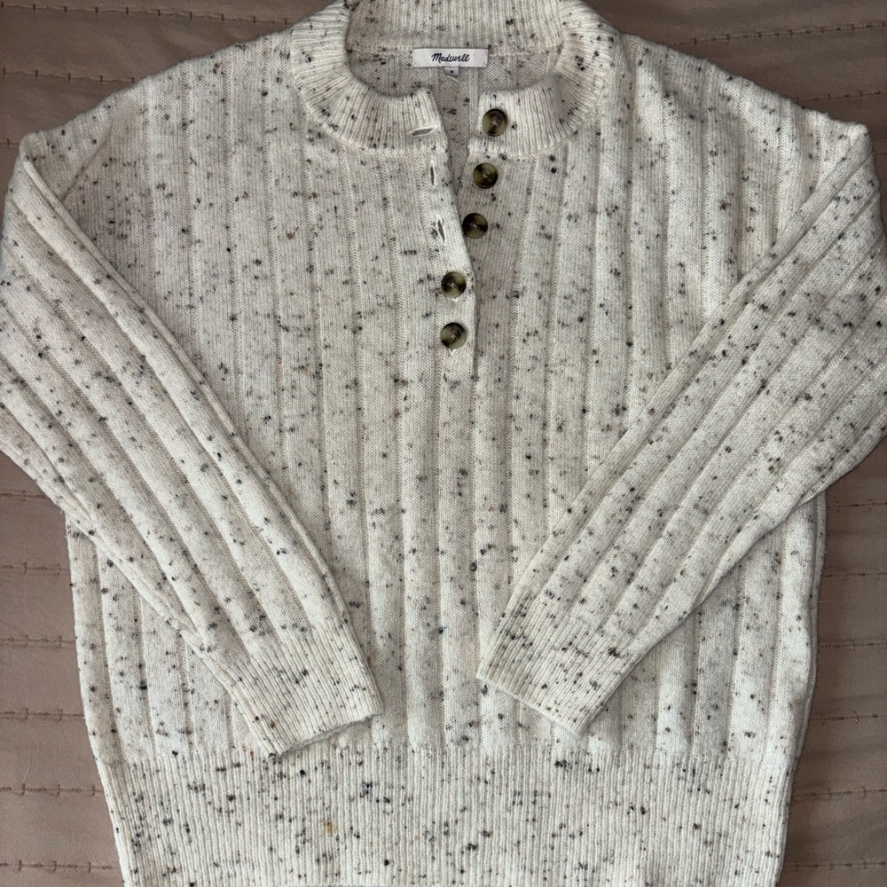 Madewell Women’s Sweater Cream Button-Up Sweater